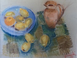 NATURE MORTE AU CITRON - 1953 - PASTEL n.e.            500€