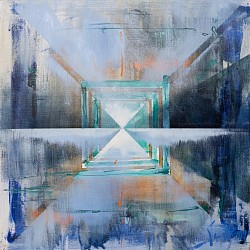 REFLET SUR LE LAC 2009  huile s/toile 。70x70 。