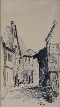 MAISON NORMANDE - 1950 - encre de Chine.  30x20.   Coll.privée