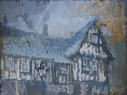 GUILDHALL LEICESTER - 1958 - GOUACHE bichrome. Encadrée 700€